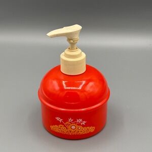 Vintage Avon Country Kitchen Red Floral Hand Lotion Pump Dispenser 10oz Retro